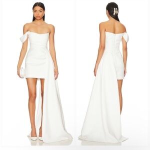 SAU LEE Brenda Dress in White